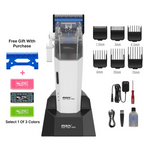 MRDPRO CYBORG PRO HC-666-WHITE-Professional Cordless Hair Clipper - Full Metal, 3300mAh, BLPU Motor for Barbers