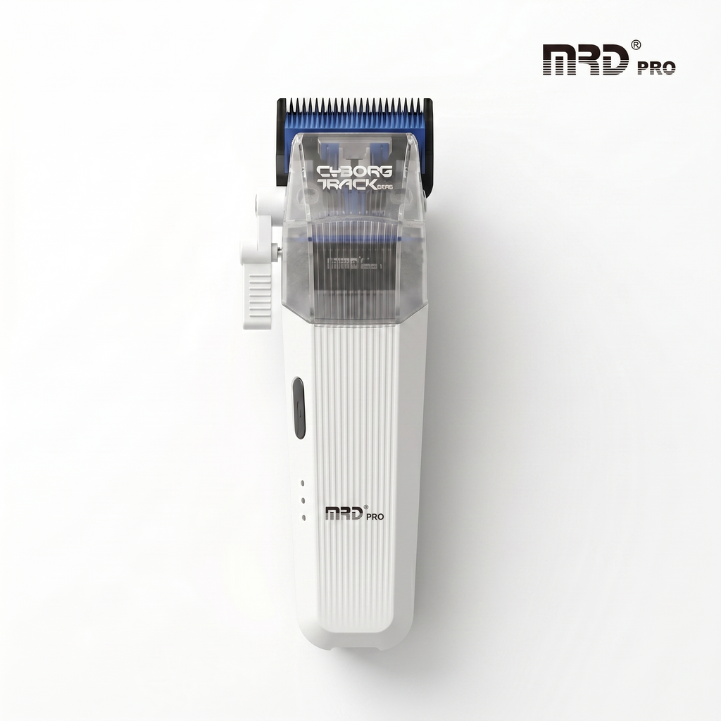 MRDPRO CYBORG PRO HC-666-WHITE-Professional Cordless Hair Clipper - Full Metal, 3300mAh, BLPU Motor for Barbers