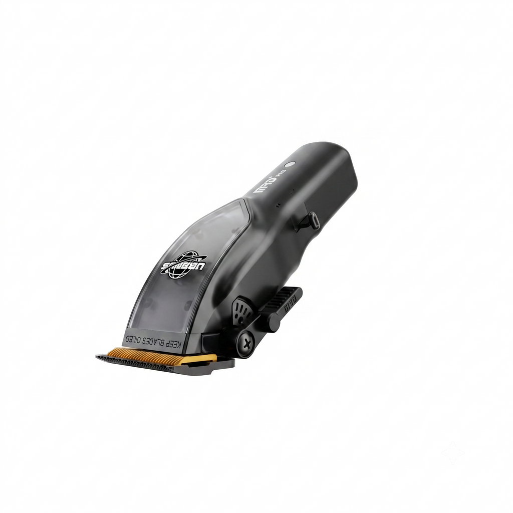 Uranus Professional Barber Clipper HC-3969V-BLACK-Zero Gap, 7500 RPM Motor, DLC Blade