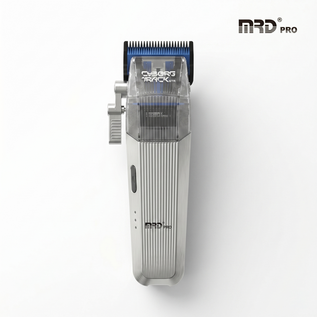 MRDPRO CYBORG PRO 2026-SILVER-Professional Cordless Hair Clipper - Full Metal, 3300mAh, BLPU Motor for Barbers