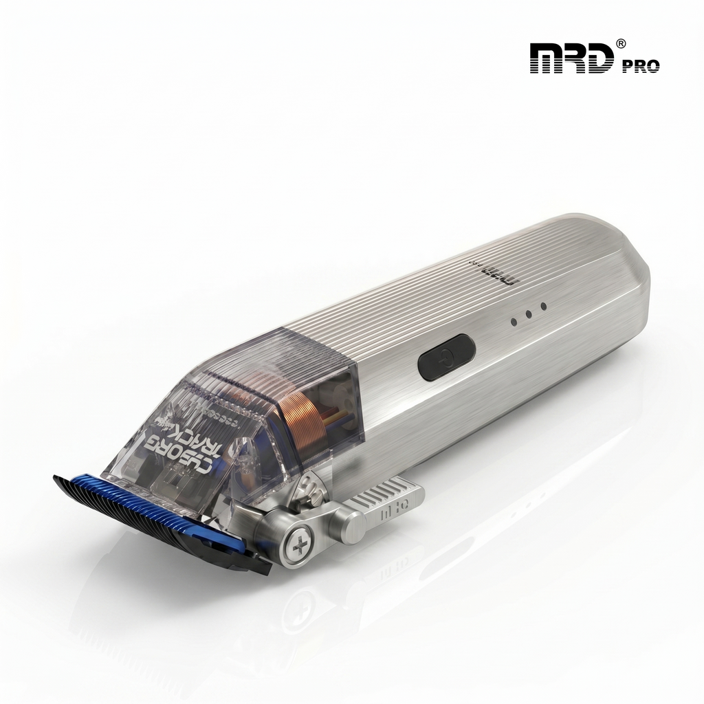 MRDPRO CYBORG PRO 2026-SILVER-Professional Cordless Hair Clipper - Full Metal, 3300mAh, BLPU Motor for Barbers