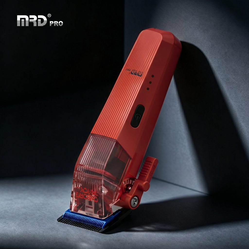 MRDPRO CYBORG PRO 2026-RED-Professional Cordless Hair Clipper - Full Metal, 3300mAh, BLPU Motor for Barbers