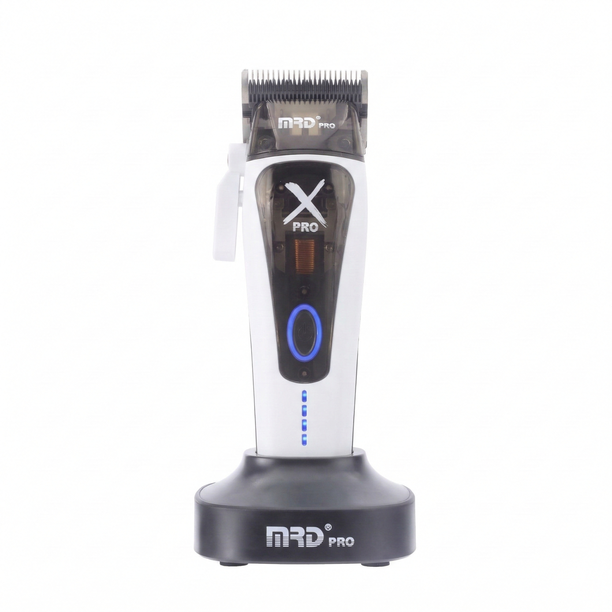 MRD HC-999 XPRO Vector Professional Hair Clipper-WHITE| 11,500 SPM High-Torque Motor | Zero-Gap Titanium Blade