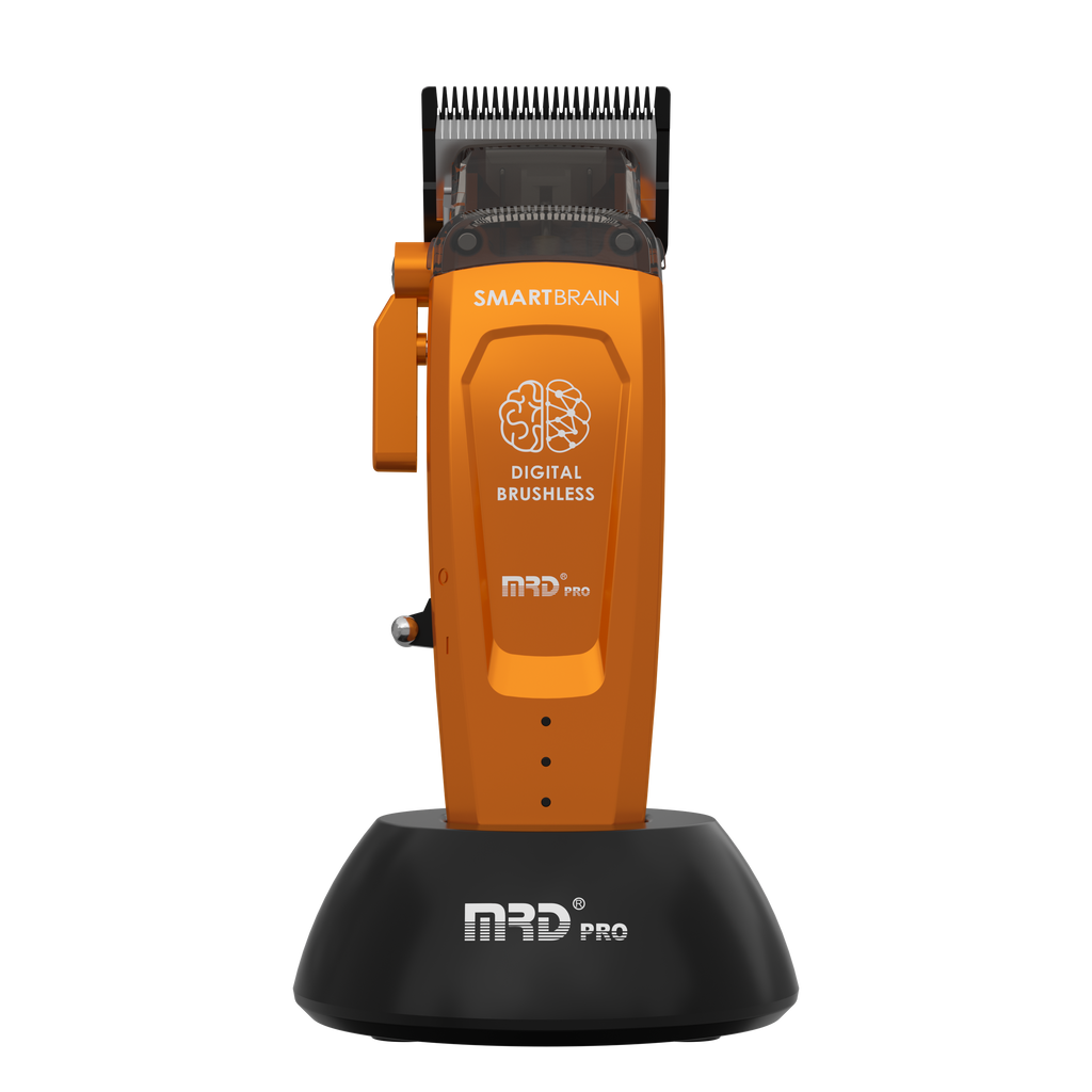 MRDPRO SMART BRAIN HC 90-4-ORANGE-Premium Brushless Motor Hair Clipper (7200 RPM) with DLC Blade & Zero Gap Adjustable Taper