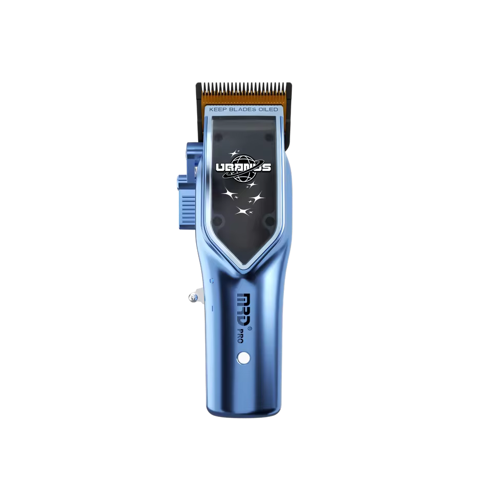 Uranus Professional Barber Clipper-3969V-BLUE-Zero Gap, 7500 RPM Motor, DLC Blade