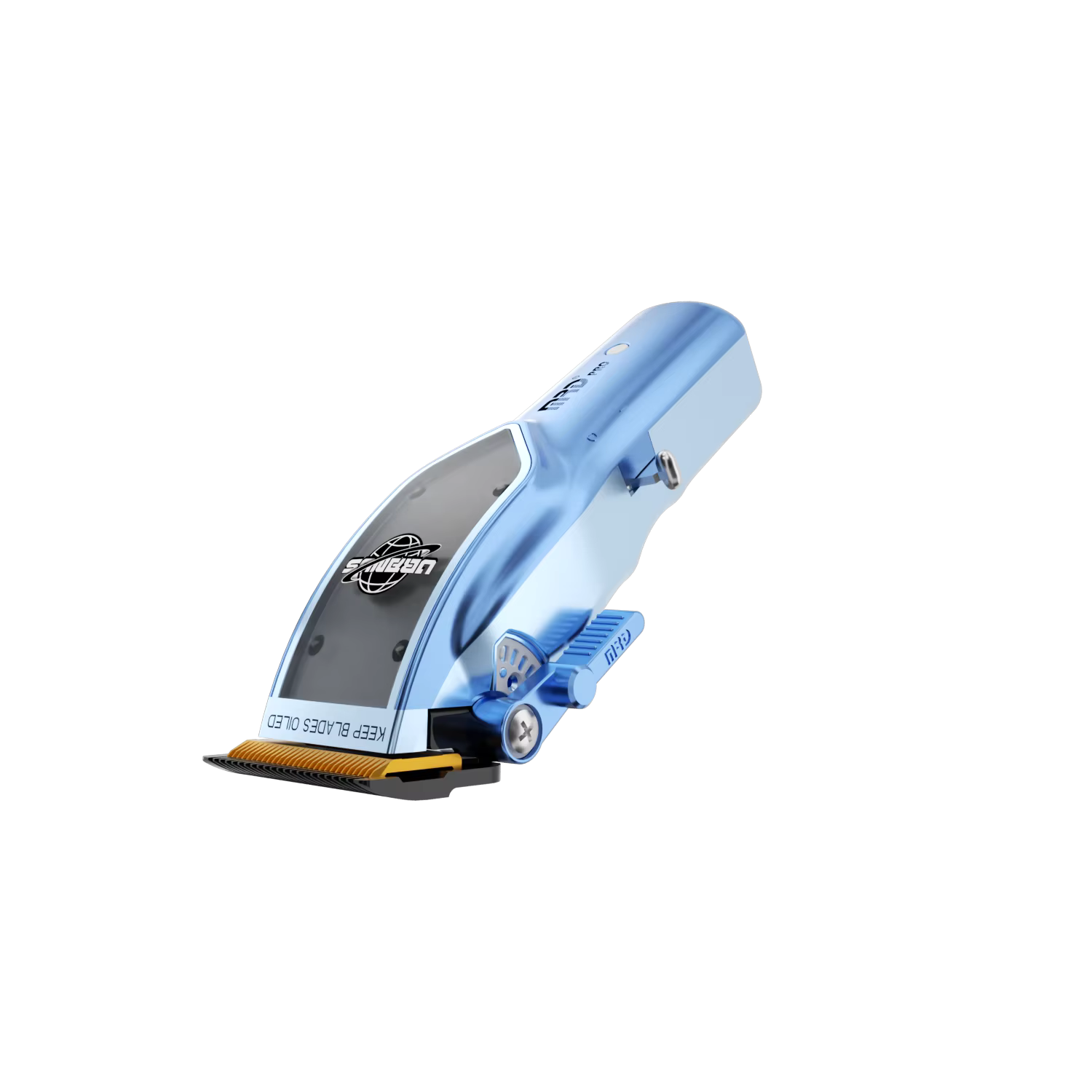 Uranus Professional Barber Clipper-3969V-BLUE-Zero Gap, 7500 RPM Motor, DLC Blade