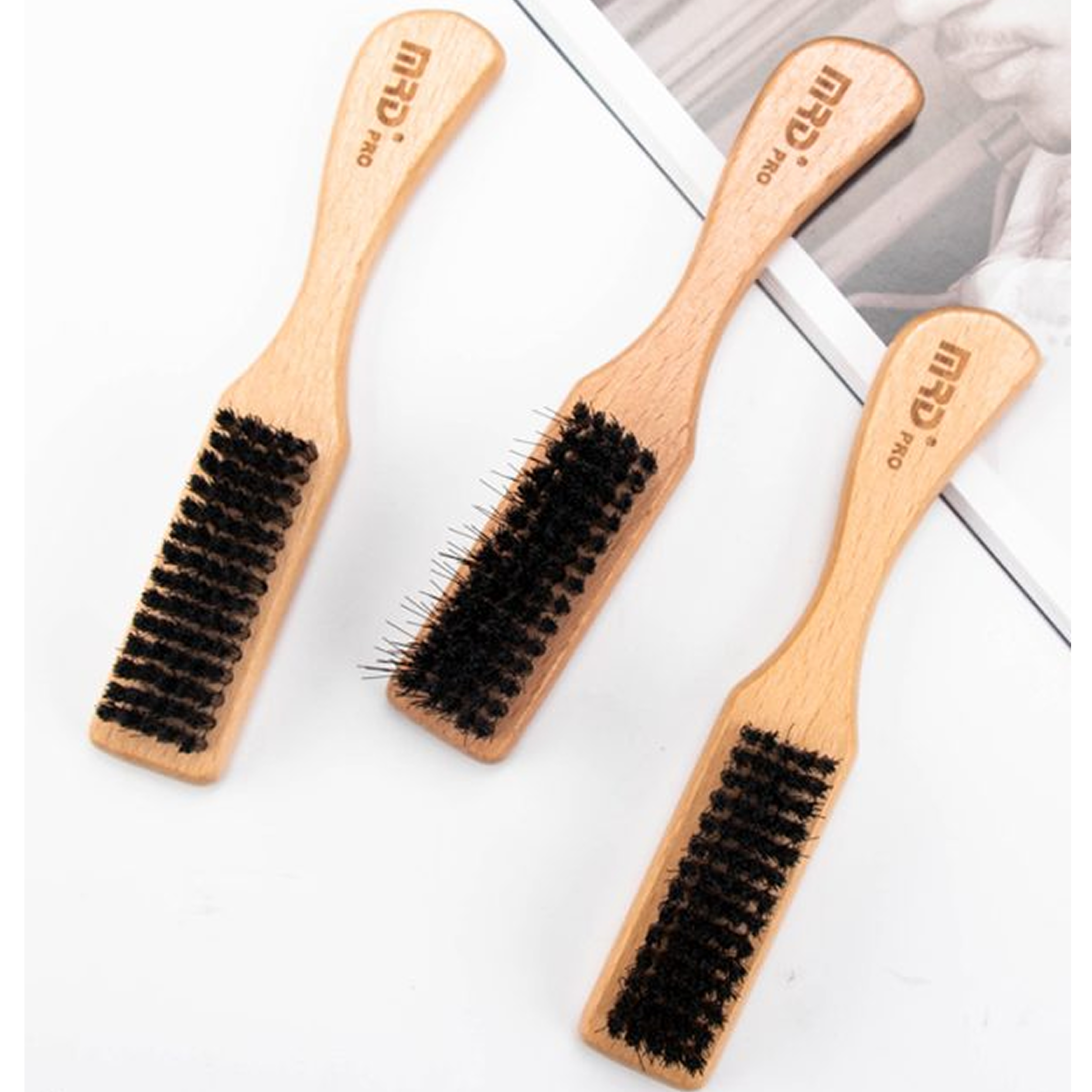 MRDpro Barber Neck Duster – Premium Wooden Handle Hair Sweeping Brush with Soft Bristles for Professional Salon & Barber