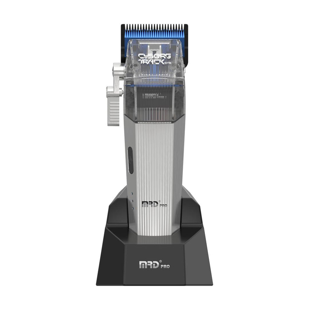 MRDPRO CYBORG PRO 2026-SILVER-Professional Cordless Hair Clipper - Full Metal, 3300mAh, BLPU Motor for Barbers