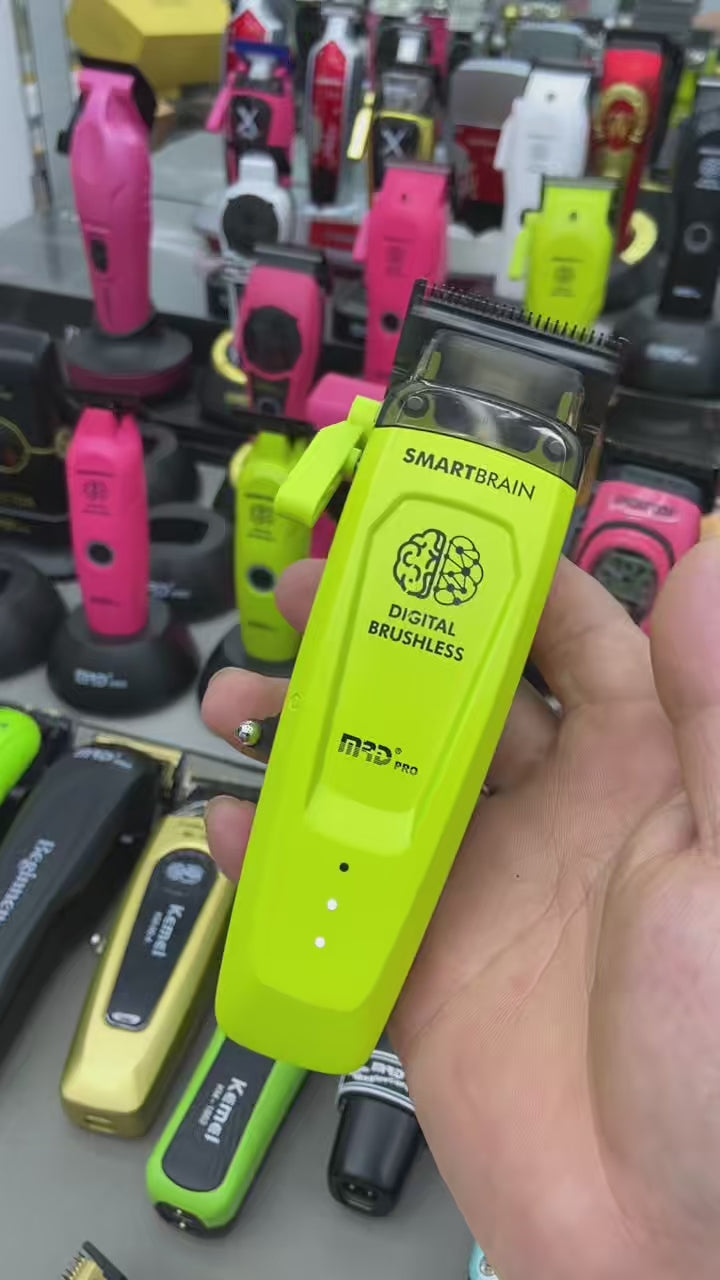 MRDPRO SMART BRAIN HC 90-4-GREEN-Premium Brushless Motor Hair Clipper (7200 RPM) with DLC Blade & Zero Gap Adjustable Taper